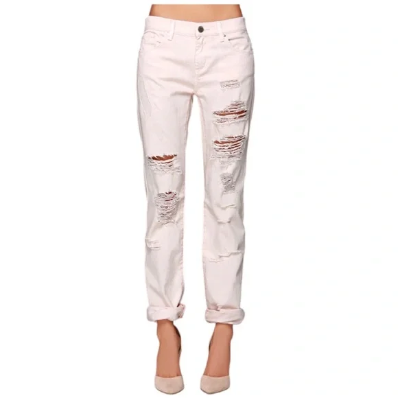 ❤️ BLANK NYC ❤️ COLLECTION STYLISH LIGHT PINK DISTRESSED RIPPED DESIGN JEANS . - Picture 7 of 16